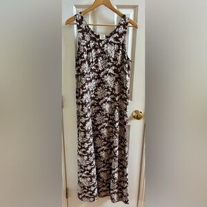 Brown and cream floral Old Navy sleeveless dress, size 12
